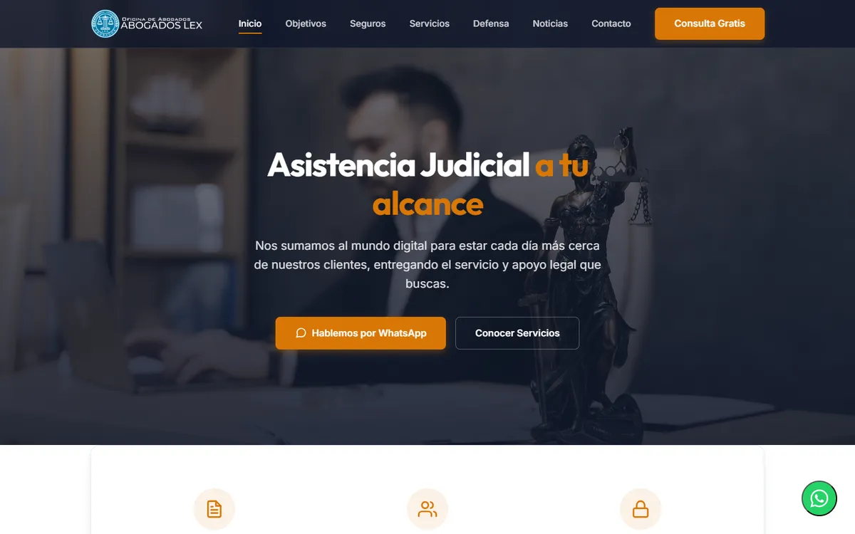 Portada de Abogados Lex: asistencia judicial
