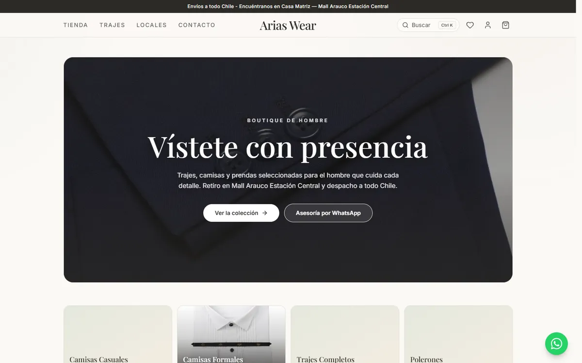 Portada de Arias Wear: boutique de moda masculina