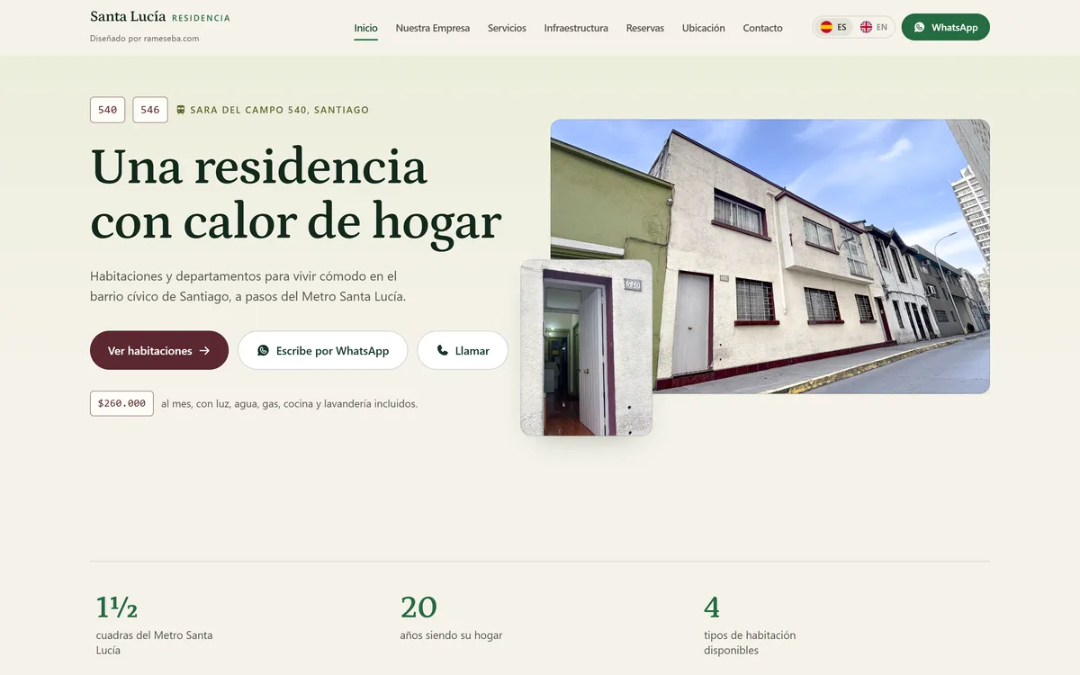 Residencia Metro Santa Lucía