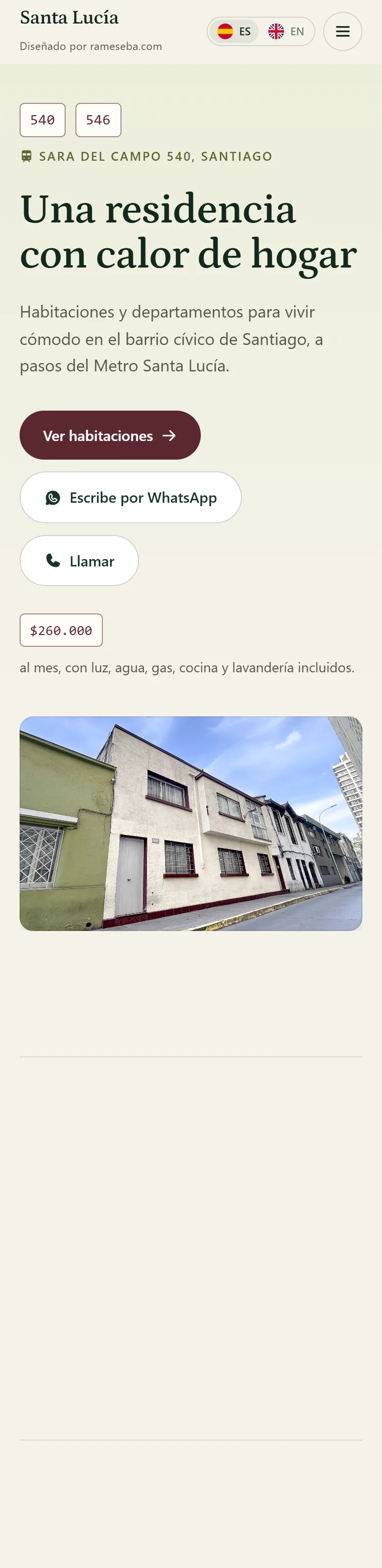 Residencia Metro Santa Lucía